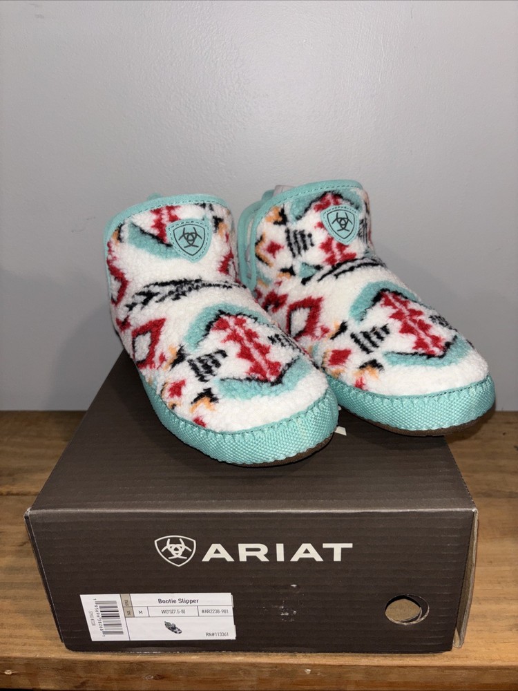 Ariat Bootie Slipper Women’s 7.5-8 Southwest Aztec Print New In Box NIB