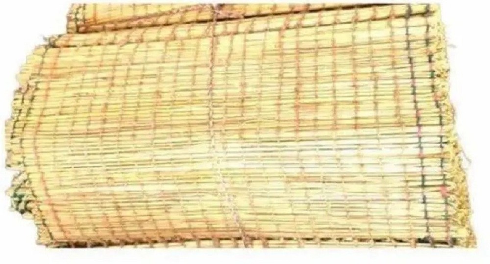 Natural Jute & Bamboo Floor Mat - Large Size in Earthy Brown