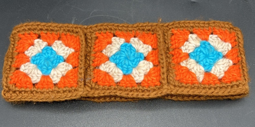 Crochet Granny Square Headband Ear Warmer BOHO Hippie Hair Band