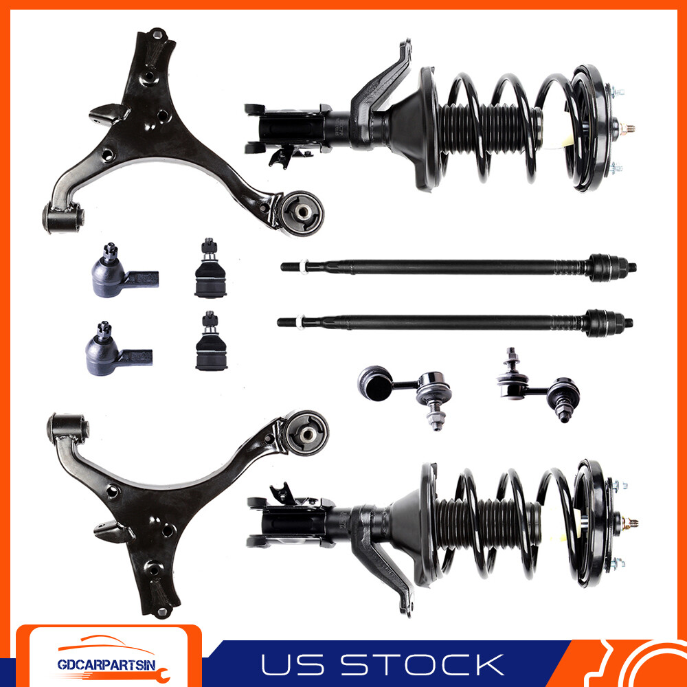 2003-2005 Honda Civic Front Suspension Kit - 12pc Struts Control Arms Sway Bar