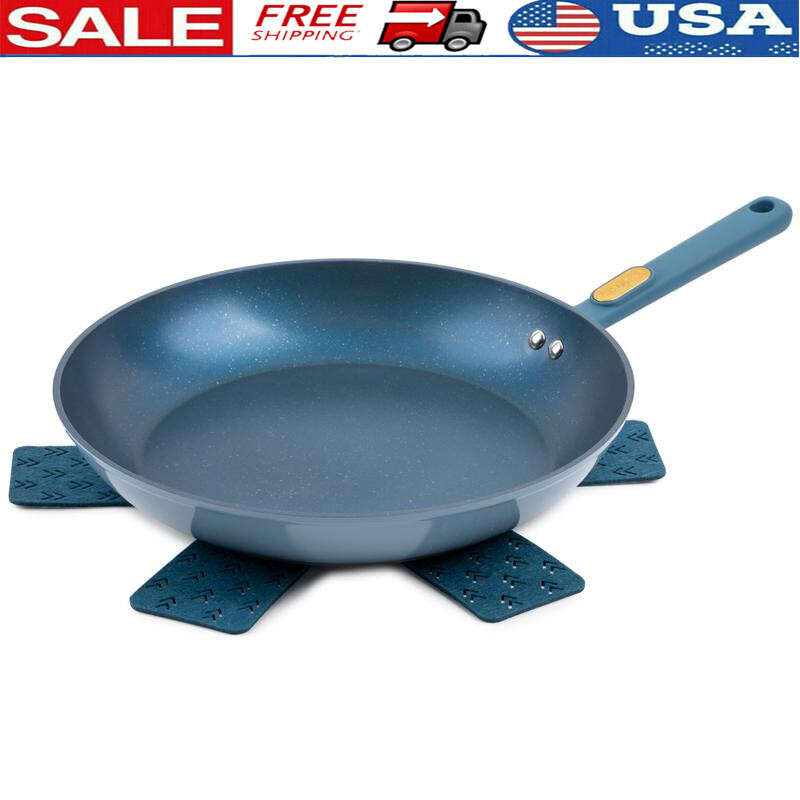 12.5 Inch Non-Stick Fry Pan with Stainless Steel Base Works on All Cooktops