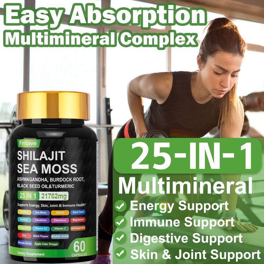 Sea Moss & Shilajit (Black Seed Oil, Turmeric, Ashwagandha, Ginger, Vitamin D)