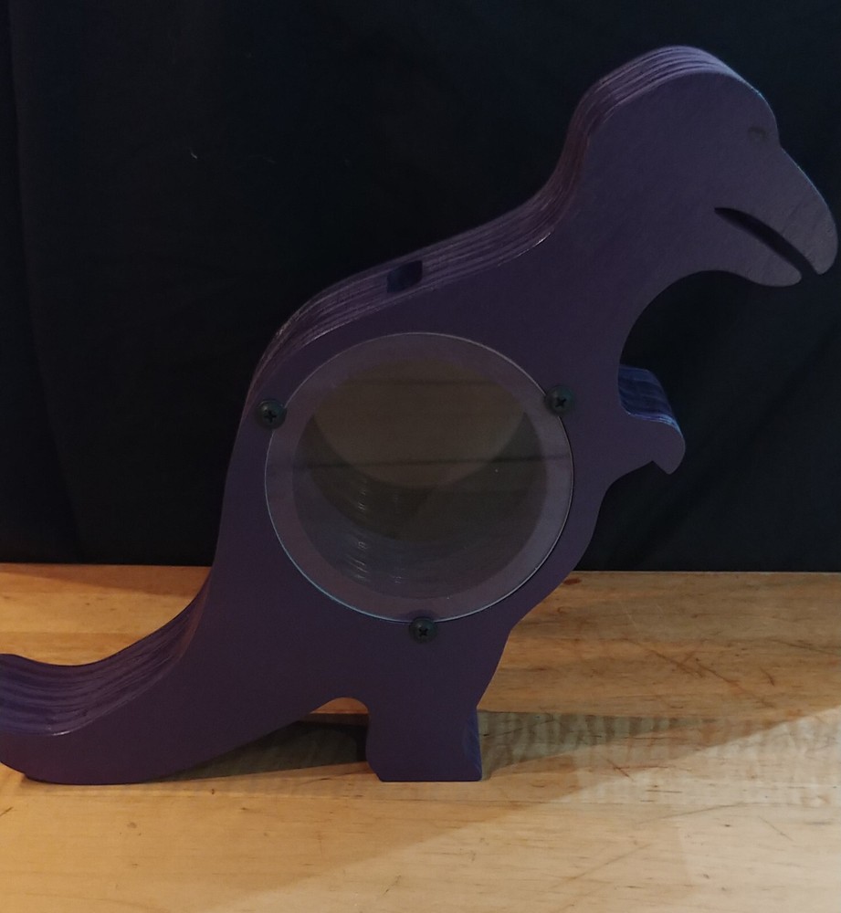 Handmade Wooden T-Rex Coin Bank - Unique Dinosaur Gift, Made in the USA