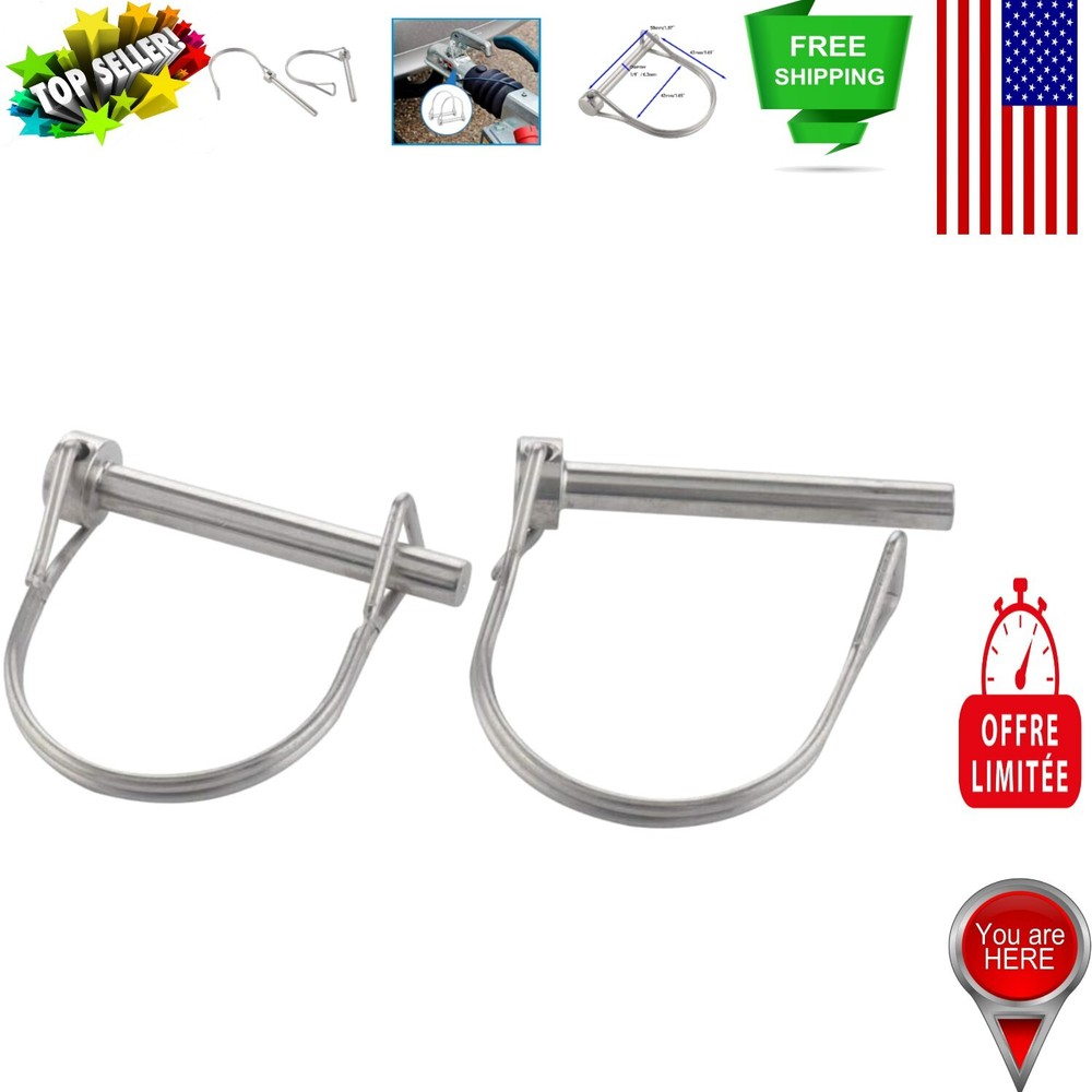 Stainless Steel Quick Release Coupler Pin 1/4 x 1.97 Inch 2 Pack
