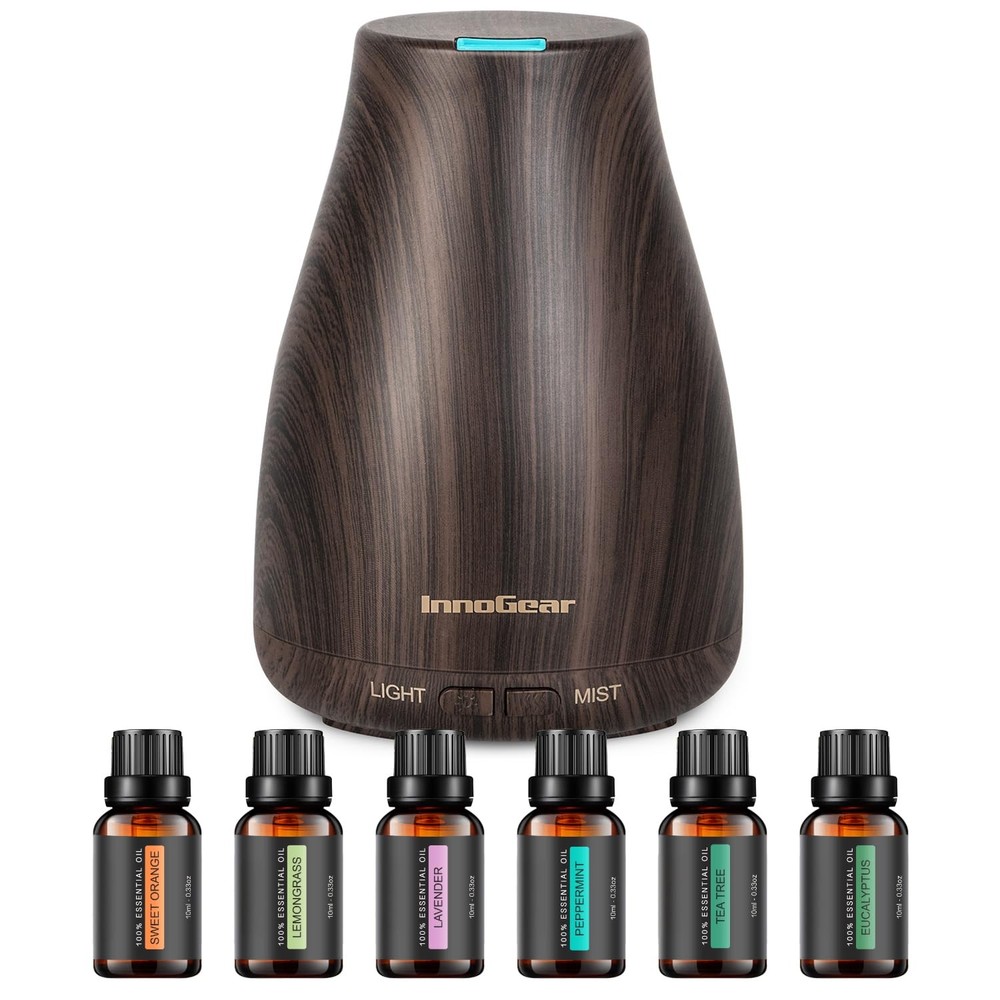 InnoGear Essential Oil Diffuser with Oils, 100ml Aromatherapy Diffuser with 6 Es