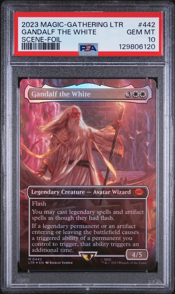 Gandalf the White (Borderless Scene Foil) #442 MTG LOTR PSA 10