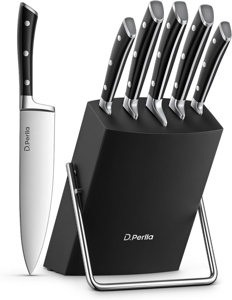 German Stainless Steel 6-Piece Small Kitchen Knife Set with Storage Block