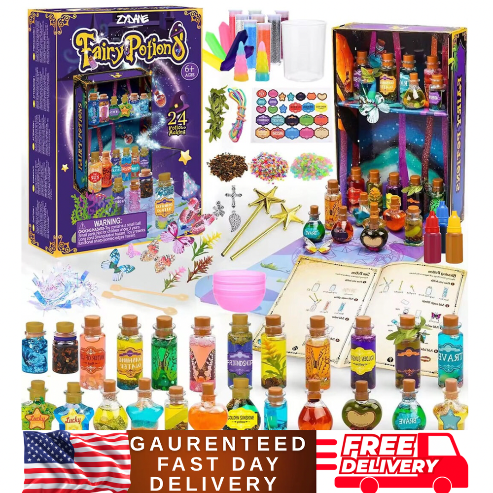 Zydane Fairy Potion Kit for Kids – 24 Bottle Magic Science Craft – Ages 6+