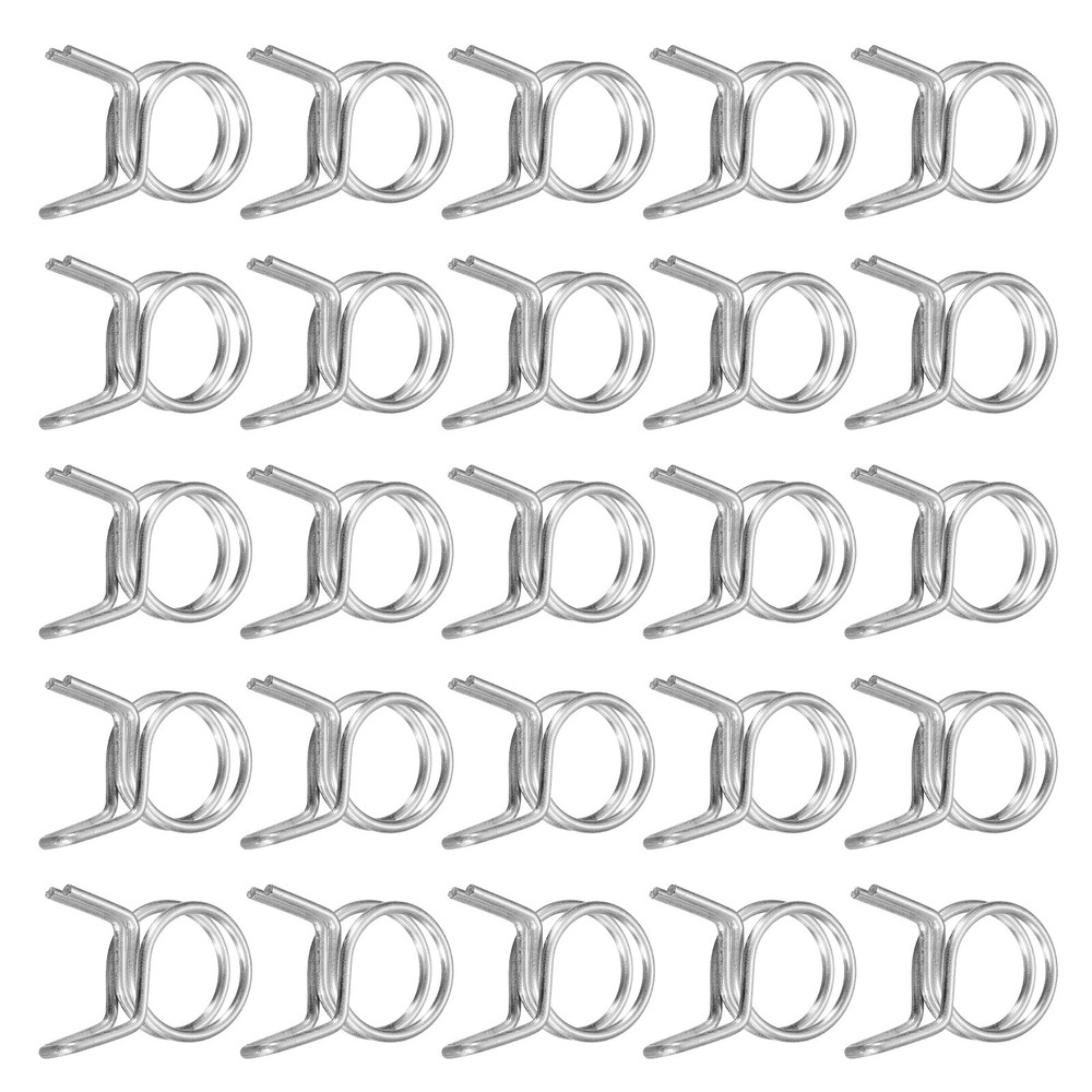 25Pcs 9mm/0.35inch Double Wire Spring Hose Clamp