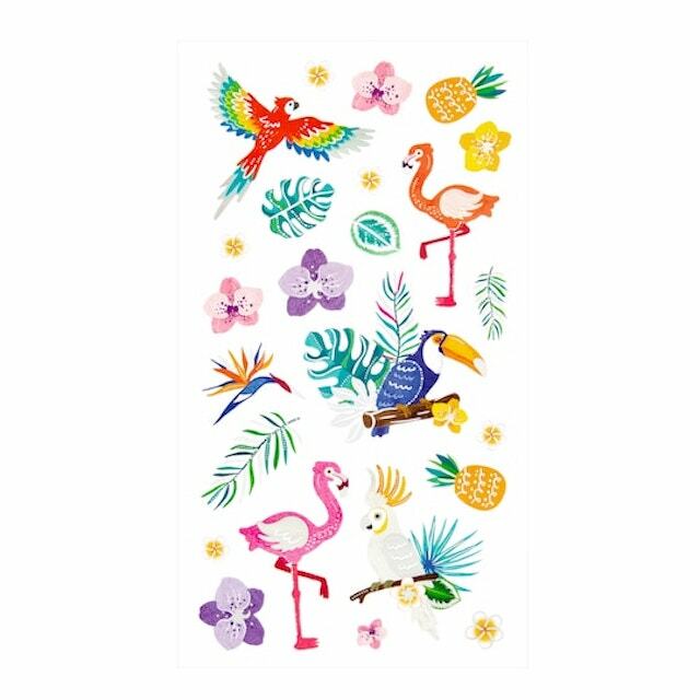Tropical Birds Parrot Toucan Foil Stickers Papercraft Planner Party Supply Craft