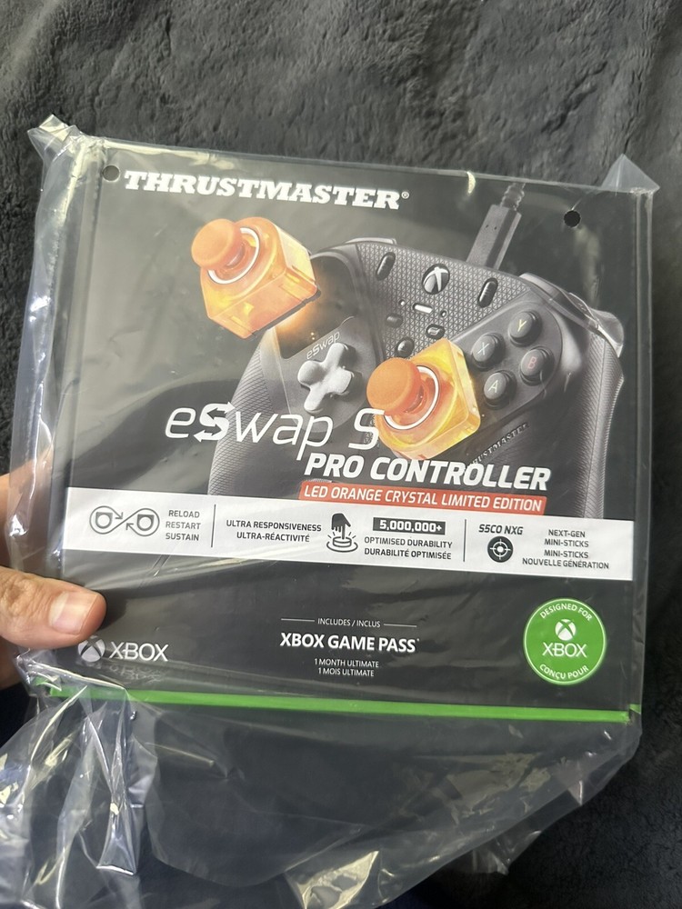 (NEW) Thrustmaster XBOX eSwap S Crystal Pro Wired Controller - (ORANGE CRYSTAL)