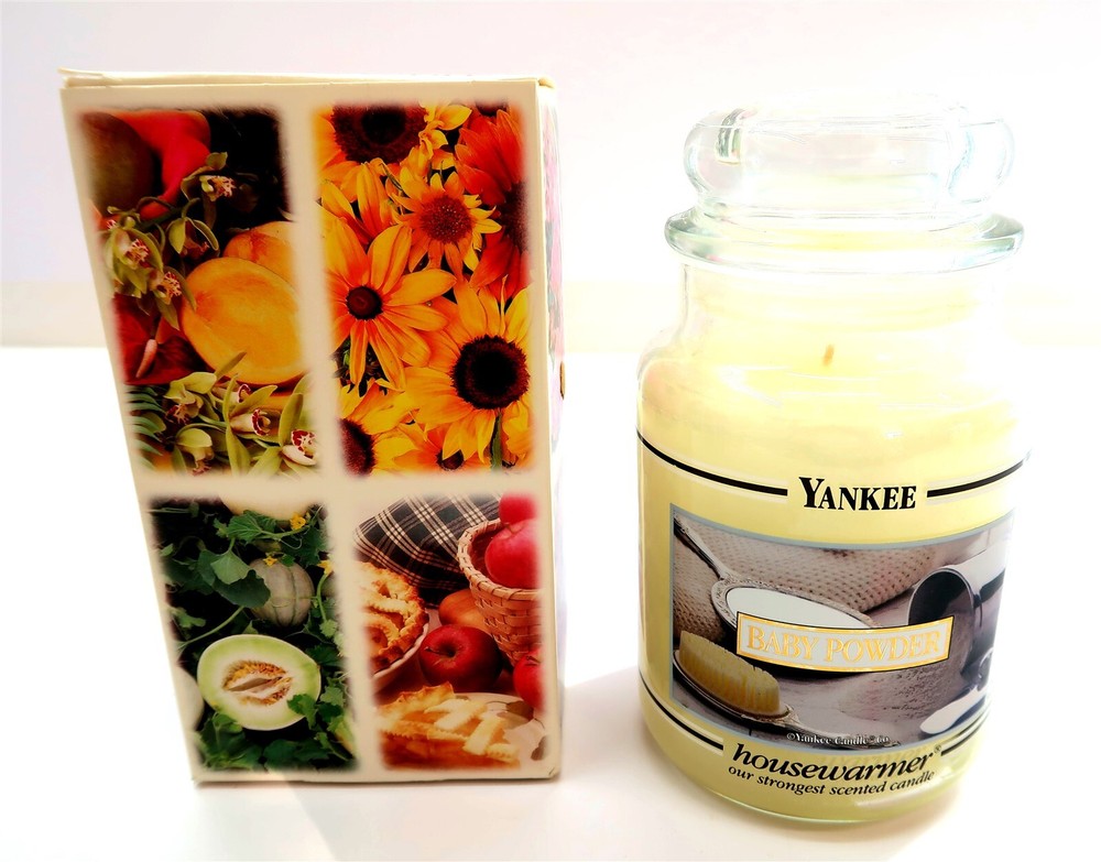 Yankee Candle BABY POWDER Housewarmer Large 22 oz Discontinued Scent with Box