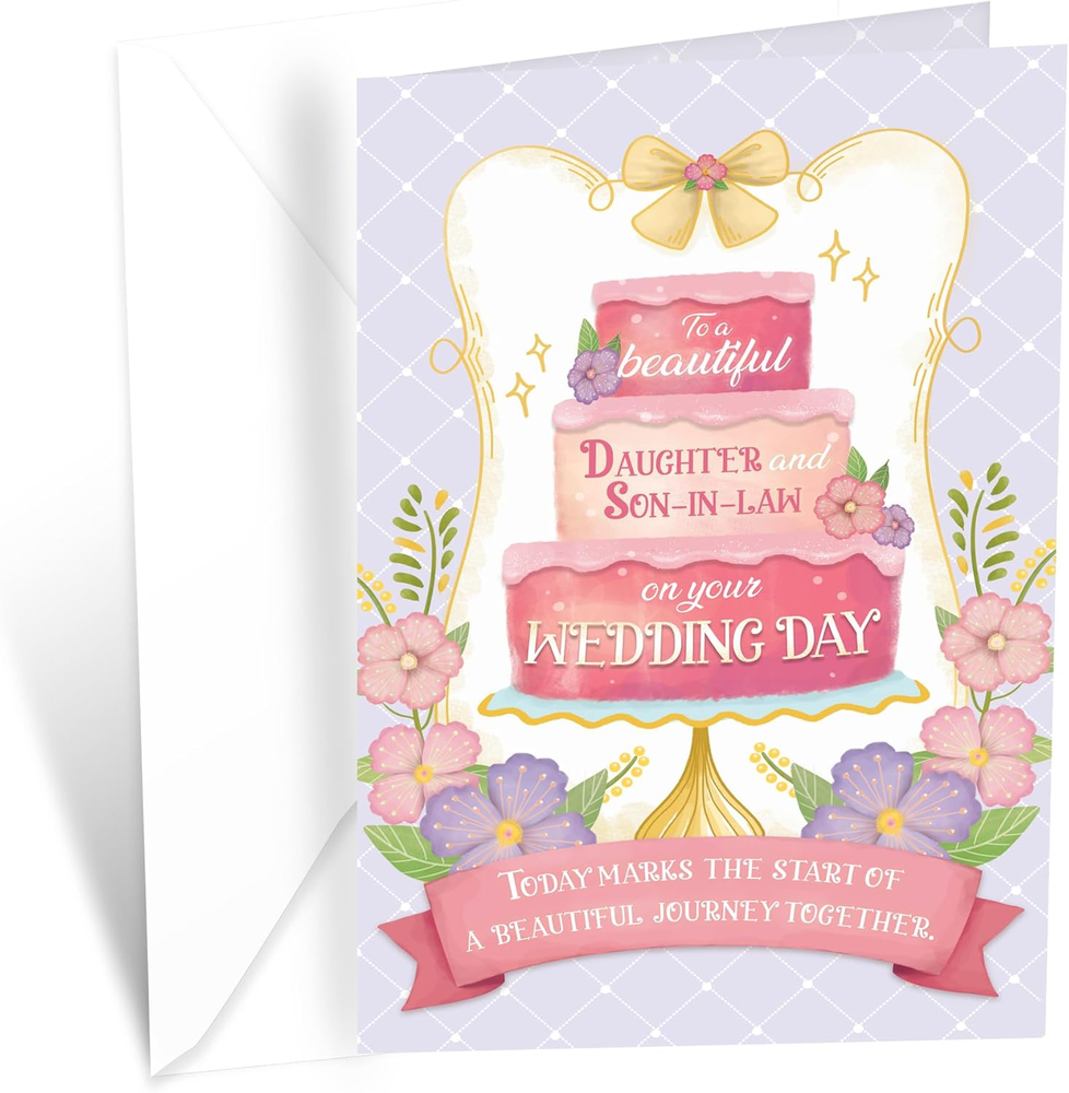 Greetings Daughter and Son in Law Wedding Card, Made in America, Eco-Friendly, T
