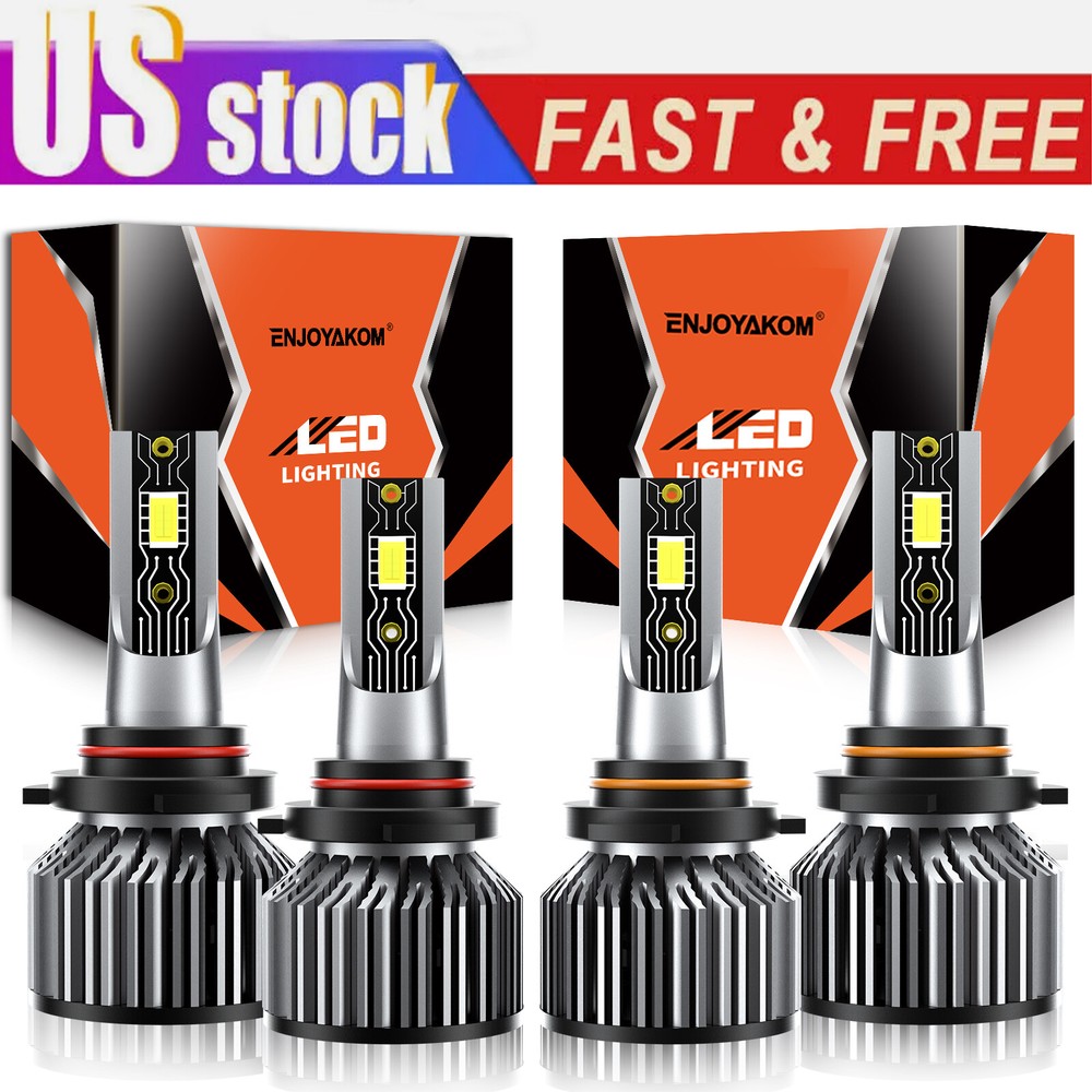 9005 9006 LED Headlight Bulbs Hi Lo Beam For Chevrolet Trailblazer 2002-2009