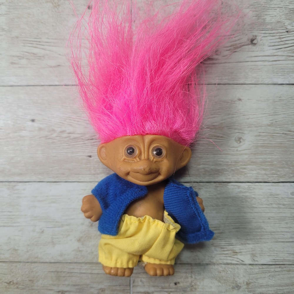 Vintage Troll Russ Berrie Pink Hair Free Shipping