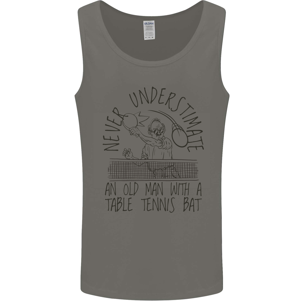 Never Underestimate an Old Man Table Tennis Mens Vest Tank Top