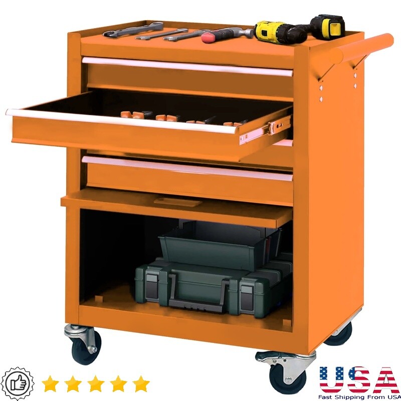Rolling Tool Chest 4 Drawer Steel Tool Box Garage Storage Cabinet on Wheels New