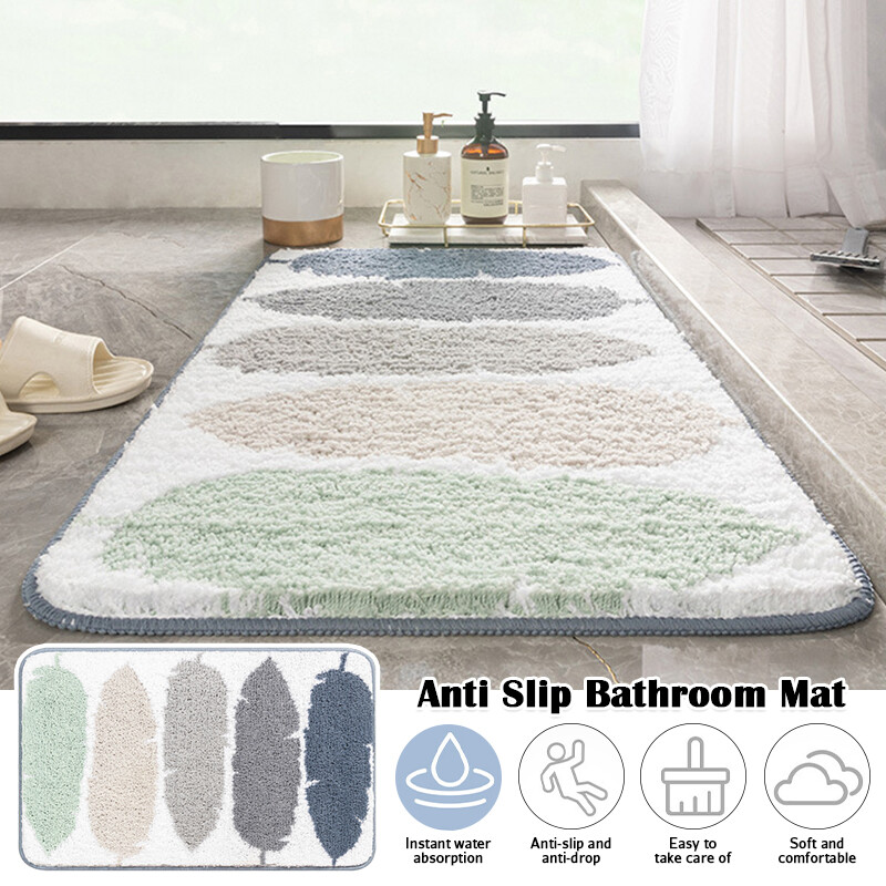 New Bathroom Shower Bath Mat Microfiber Absorbent Water Anti Slip Bathroom Mat