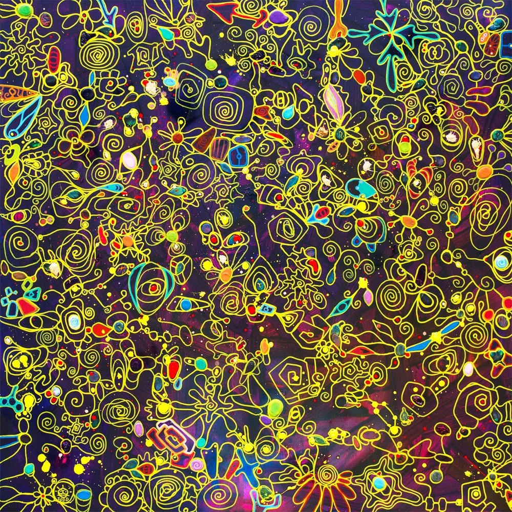 Original  Stretched Canvas UV active Abstract Contemporary Painting to order