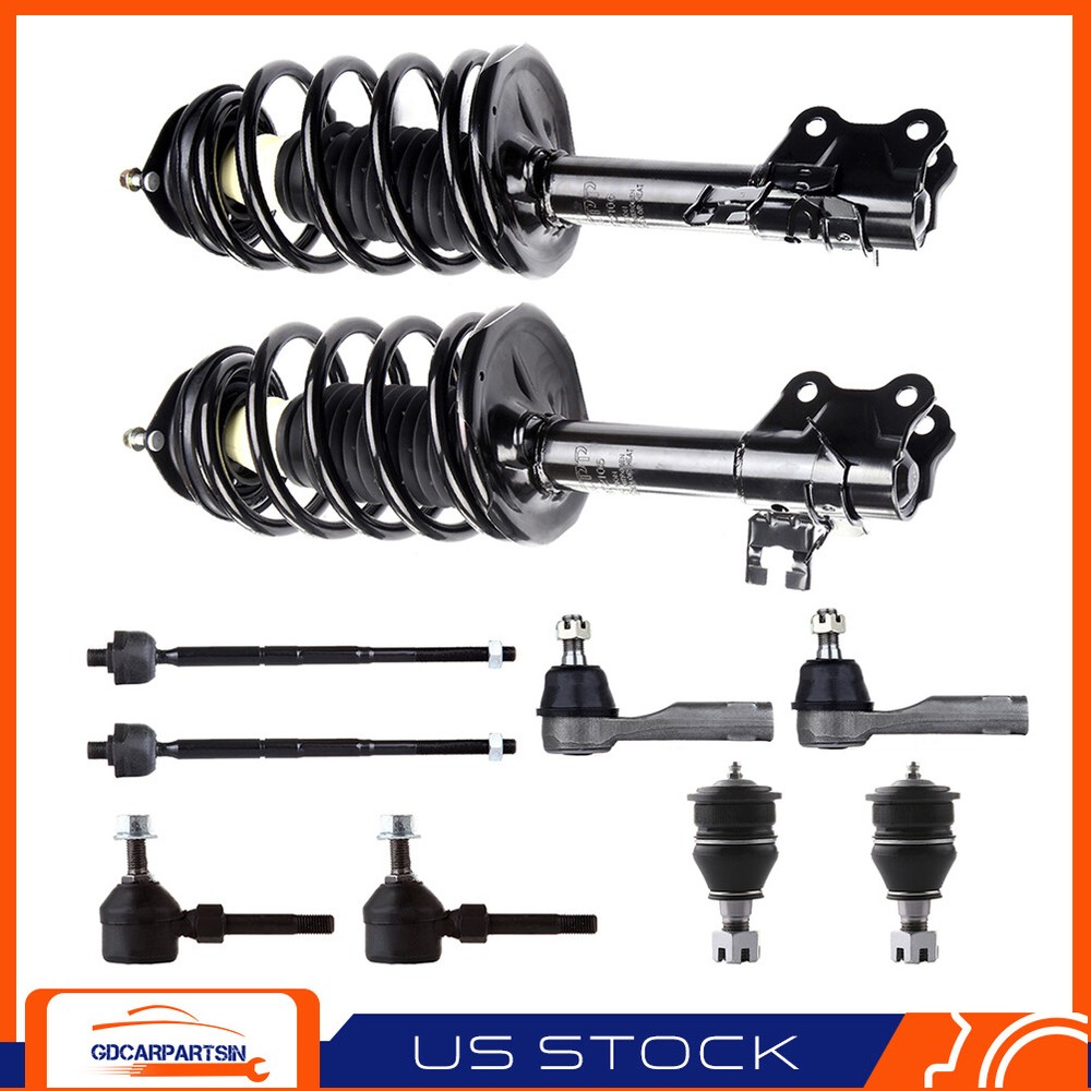 10pcs Nissan Sentra 2002-2006 Front Suspension Kit Struts Ball Joints Tie Rods