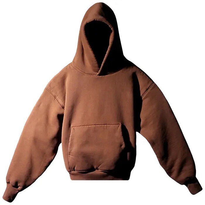 Yeezy Gap Double Layer Hoodie Brown Mens Small Slim Fit Sweatshirt