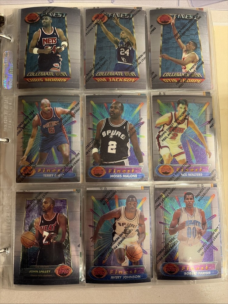 1994-95 Topps Finest collection of 9 cards