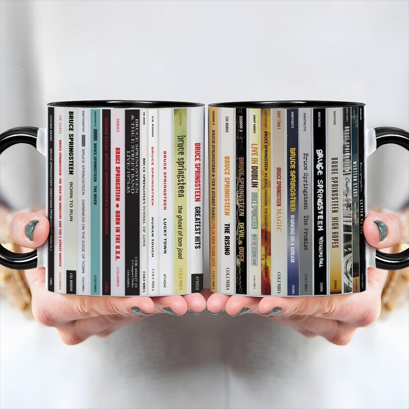 Bruce Springsteen CD Albums Collection Coffee Mug for Music Fans