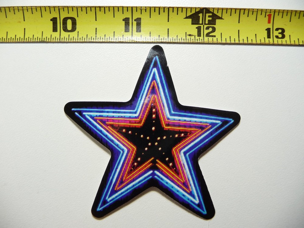 Multi Christmas Star Neon Style Sticker Decal for Colorful Fun Celebrations