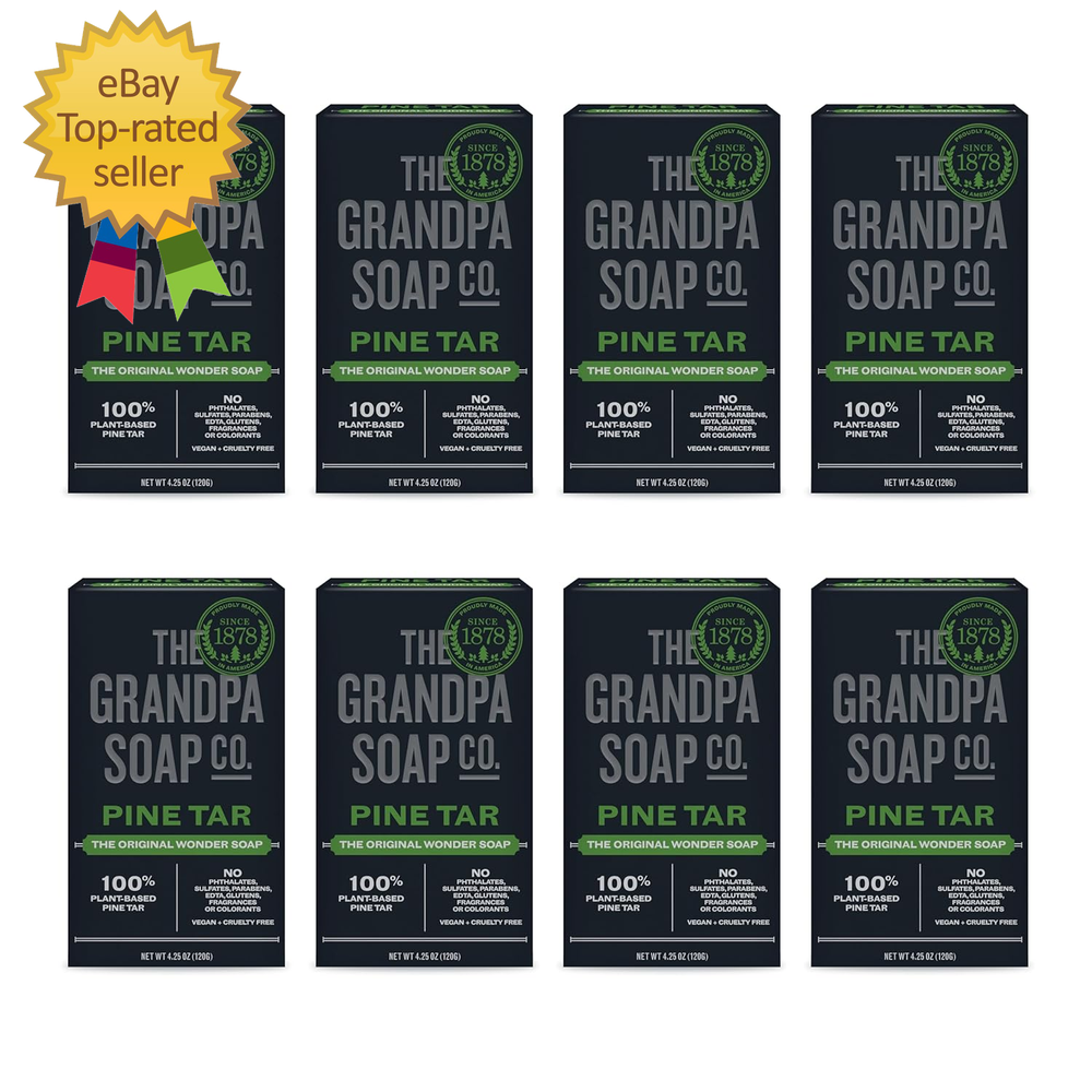 Pine Tar Bar Soap for Men - 3-in-1 Cleanser with Pine Tar Oil for Deep Cleaning & Deodorizing