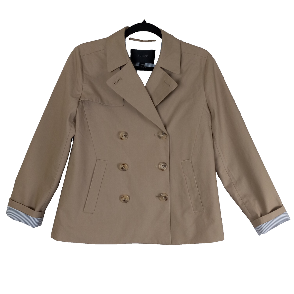 J Crew Blazer Womens 4 Double Breasted Tan Split Back Office Career Preppy