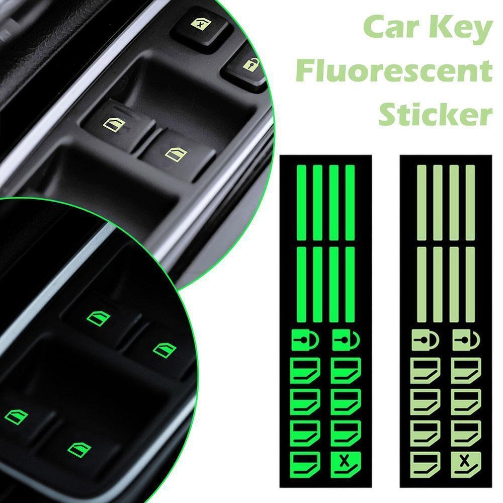 Car Sticker Car Door Window Switch Luminous Sticker Night Safety Accessories 1x
