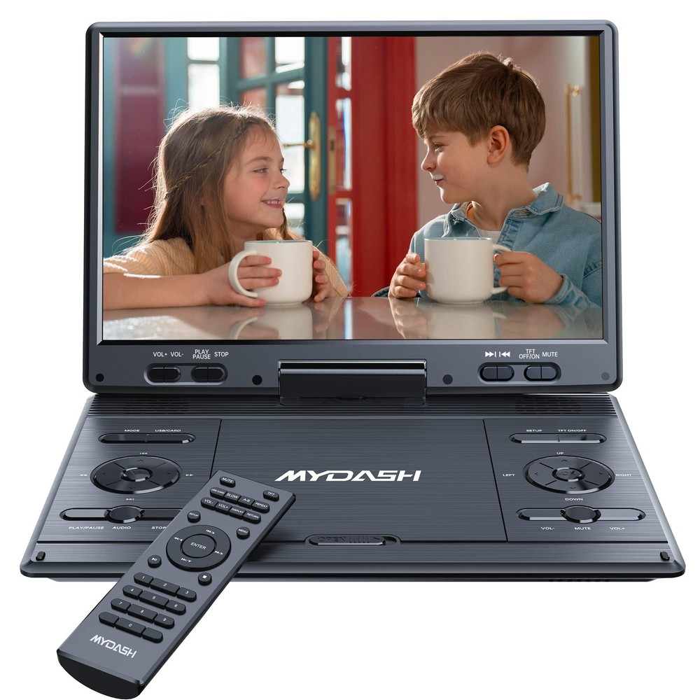 12.5-inch Portable Swivel Screen DVD Player with Rechargeable Battery for Car Travel
