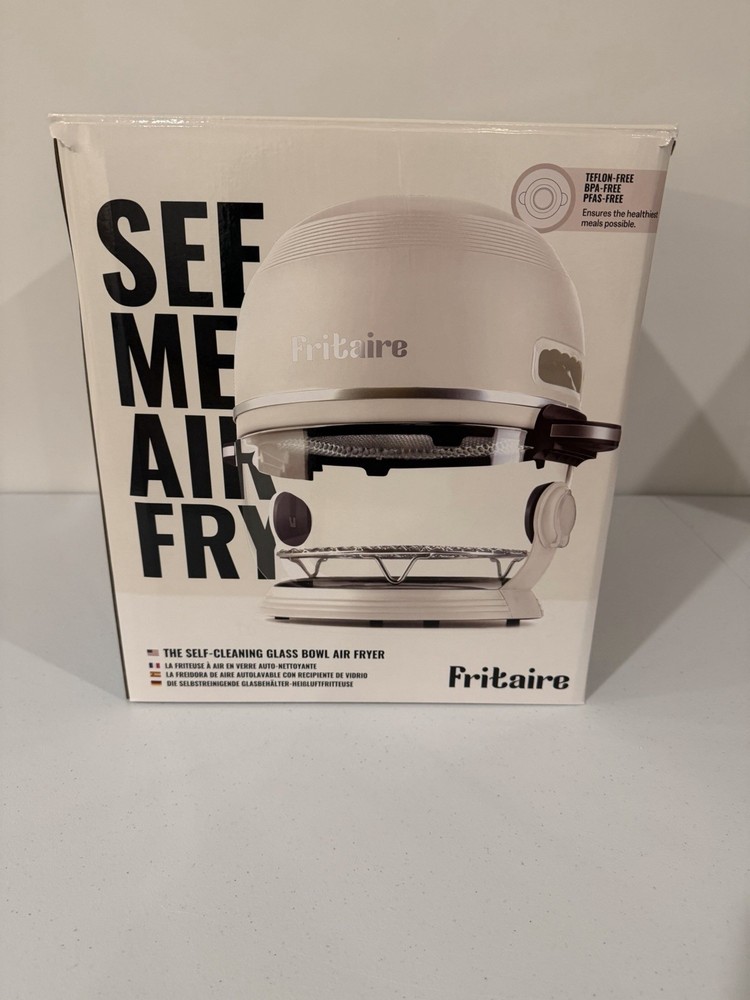 Fritaire Transparent Self-Cleaning Air Fryer Non Toxic, White