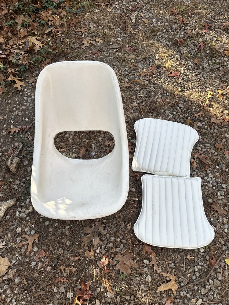 Vintage Pompanette Helm Chair , With Cushions  & And Adjustable Base Mount