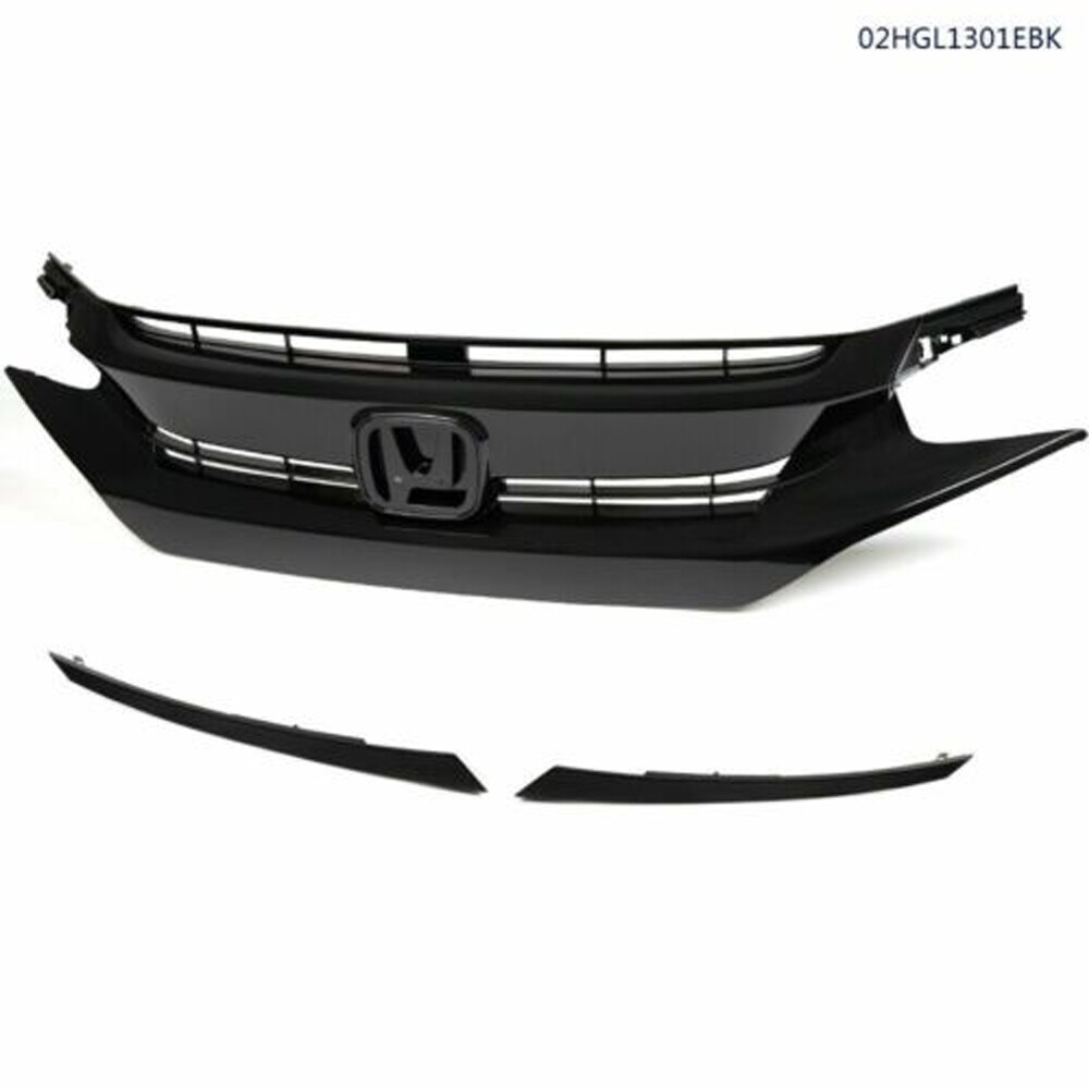 Black Mesh Grille Front Hood Grille Fit For 2016-2018 HONDA CIVIC Factory Style