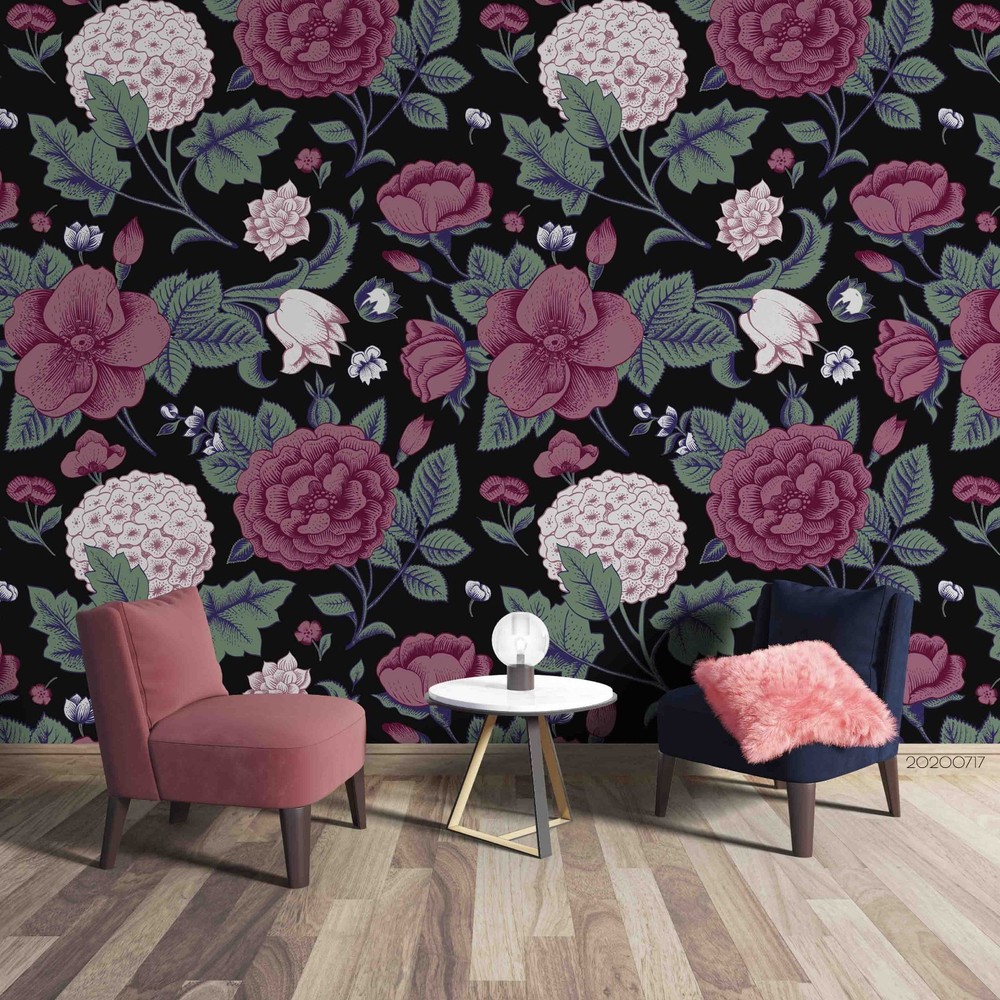 3D Vintage Flowers Floral Pattern Wall Murals Wallpaper Murals Wall Sticker 30