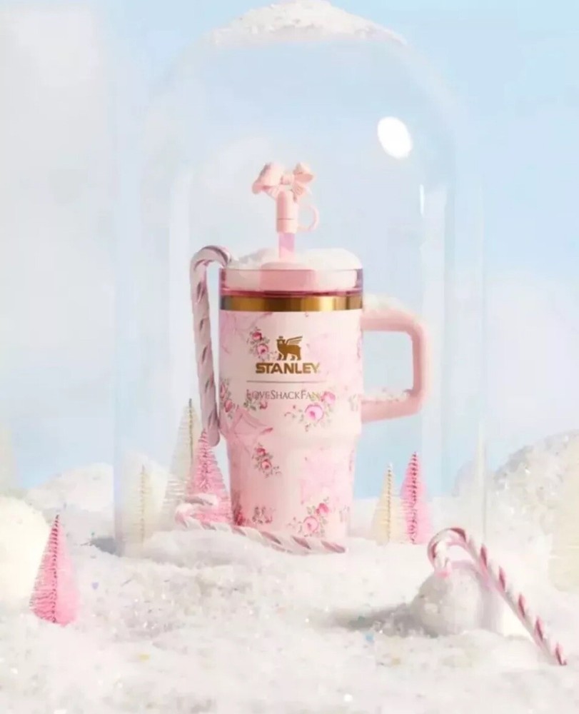 Stanley x Love Shack Fancy Tumbler 20oz Rosa Beaux Pink Holiday Quencher NEW