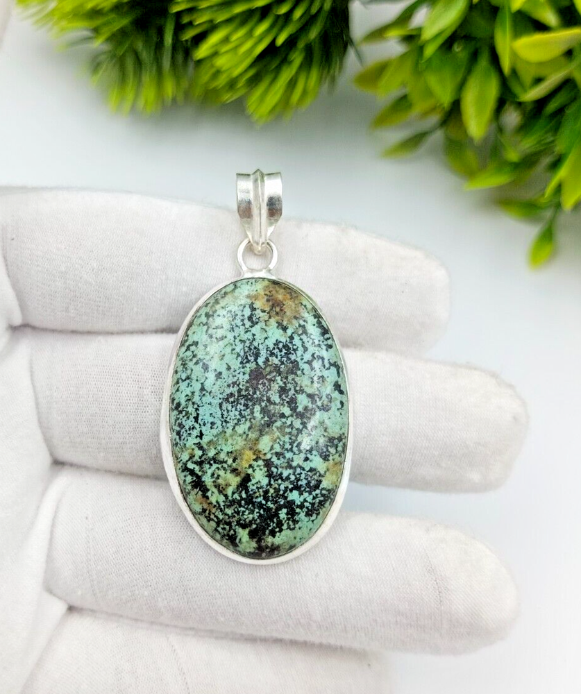 Natural Turquoise Pendant in 925 Sterling Silver Locket Jewelry Gift