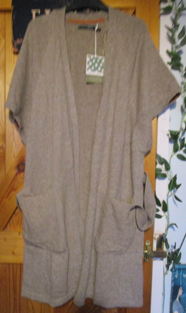 NWT Gudrun Sjoden Womens Alpaca Cardigan/Coatigan Light Brown XL