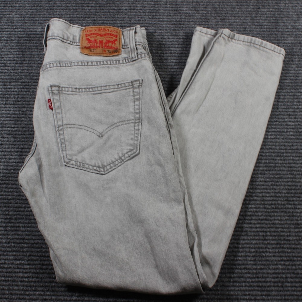 Levi’s 512 Slim Taper Jeans Men’s 31x32 Gray Stretch Denim Zip Fly