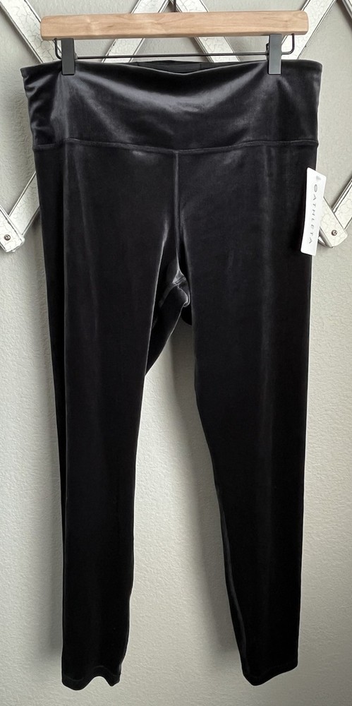 NWT! Athleta Women's L Elation Velvet Tight Leggings - Black