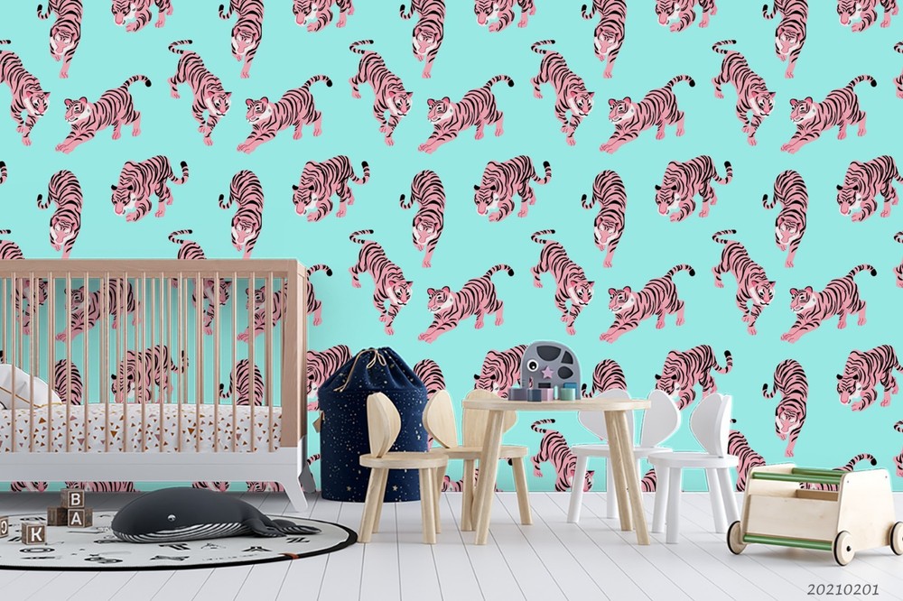 3D Tiger Watercolor Pattern Wall Murals Wallpaper Murals Wall Sticker