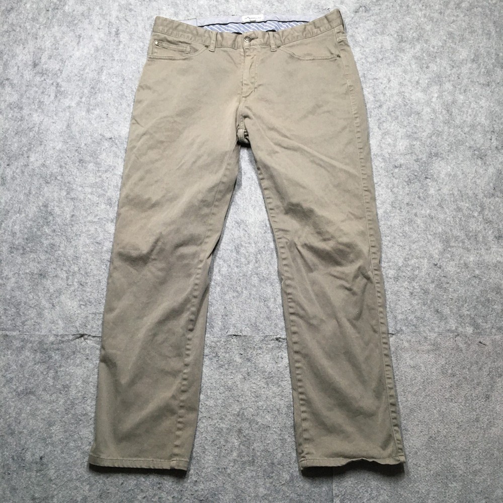 Peter Millar Signature Sateen Golf Pants for Men 33x28 Gray 5 Pocket Chino Cotton