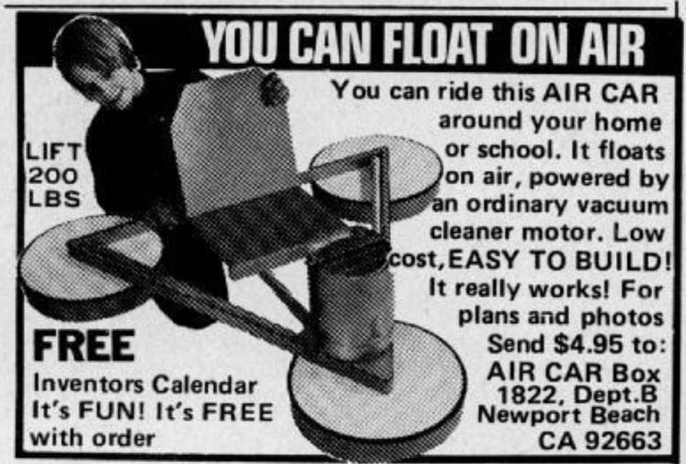 LIMITED TIME ONLY! You Can Float in Air Boy's Life HOVERCRAFT PLANS 1070'S-image