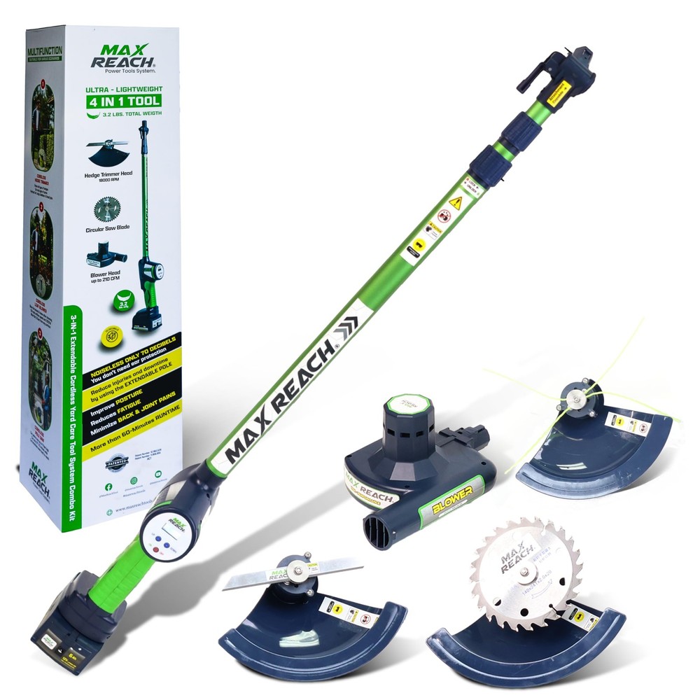 4-in-1 Cordless Yard Tool with Hedge Trimmer and Leaf Blower