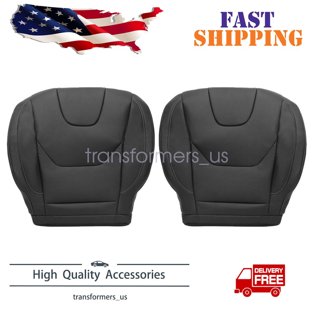 For 2013 2014 Ford Fusion Titanium Driver & Passenger Bottom AC Seat Cover Black