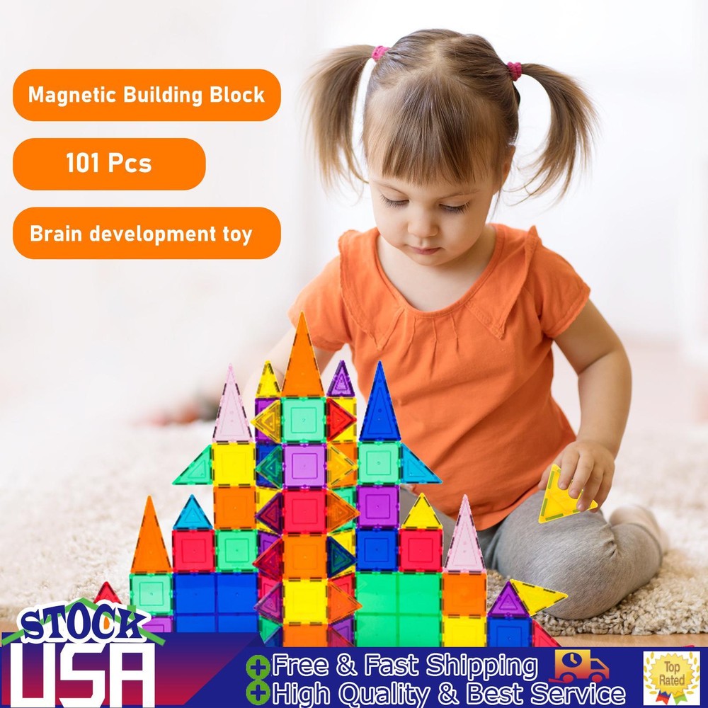101 Pcs Magnetic Building Block Educational Child Brain Development Stacking Toy