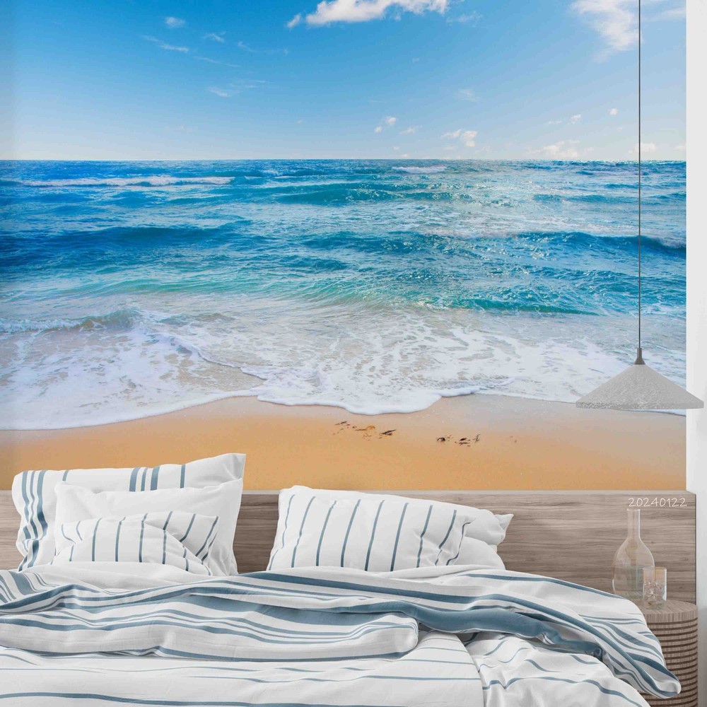 3D Sky Ocean Beach Landscape Wall Murals Wallpaper Murals Wall Sticker