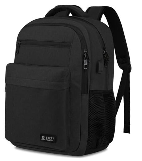 School Backpack for Teen Boys, Casual Backpack for Men and 15.6 inch Black