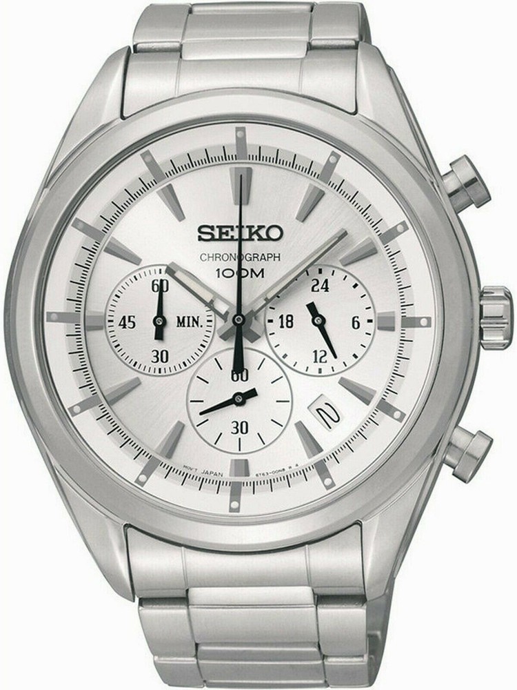SEIKO SSB085P1 SSB085 ,Men Chronograph,Stainless Case And Bracelet,date,100m WR